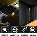 Tallew 5 Pcs Car Window Covers Sun Shades Black Divider Car Curtain Magnetic Privacy Side Sunshade Accessories for Men Adult Auto Camping Sleeping