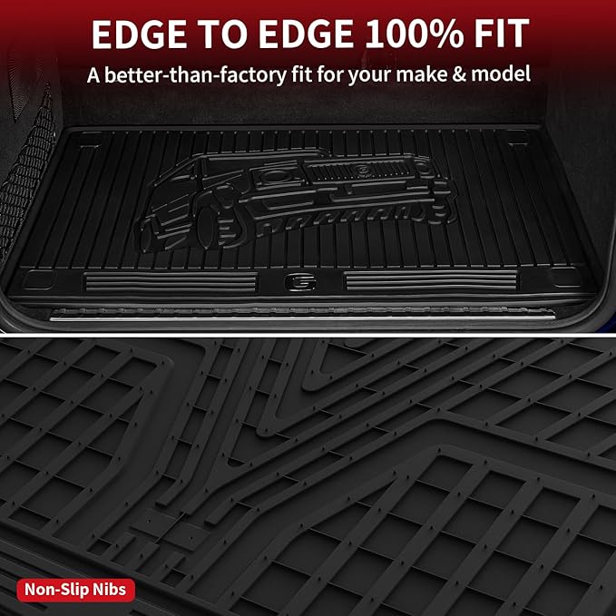 LASFIT Cargo Mat for Mercedes Benz G Class G550 / G580 / G63 AMG SUV 2026 2025 2024 2023 2022 2021 2020 2019, All Weather TPE Custom Fit Cargo Liner for G Class Trunk Mat, Black