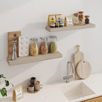 Fun Memories Floating Shelves for Wall, 32Inch Floating Shelves Set of 2, Hanging Shelf with Invisible Brackets, Wood Shelves