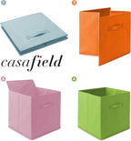 Casafield Set of 6 Collapsible Fabric Cube Storage Bins, Multicolor - 13" Foldable Cloth Baskets for Shelves, Cubby Organizer