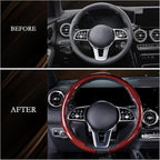 Aimato Car Steering Wheel Cover Carbon Fiber, Ultra-Thin Car Steering Wheel Cover,Comfortable & Breathable Microfiber,Universal Fit for Most Cars, Bright Red