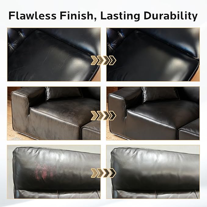 Black Leather Recoloring Balm: Premium Dye Repair Kits for Couch Sofas Car Seats Shoes Bags & Vinyl Furniture