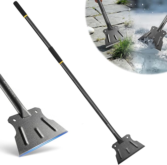 Garden Flat Shovel Scraper,59" Steel Handle Multifunctional Cleaning Shovel,Ice Chopper for Driveway,Weeding,Edging,Trenching,and Mud Scraping,As Well as Summer Lawn Maintenance