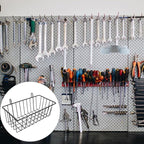 ULTECHNOVO Hanging Wire Basket 9.84X5.51X4.33 Inch Metal Storage Organizer for Pegboard Grid Wall Kitchen Garage Rv Tool Shed