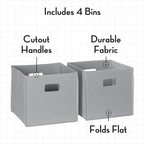 RiverRidge Folding Storage Bins with Handles Gray Cube Storage Organizer for Closet, Bedroom & Playroom - Closet Organizers a