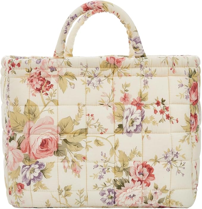 Quilted Laundry Basket with Handles - Multi-Purpose Fabric Storage Basket，Boho Fabric Storage Baskets with Handles for Car, H