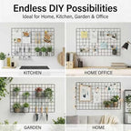 Kaforise Wire Wall Grid Panel, Multifunction Painted Photo Hanging Display and Wall Storage Organizer, Pack of 2, Size 25.6x1