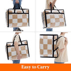 Lifewit Clear Clothes Storage Bags 4 Pack 40L and 4 Pack 90L, Plastic Blanket Storage Bags, Vinyl Foldable Moving Bags with Z