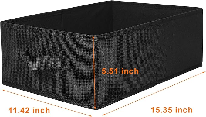 JAKAGO Fabric Storage Bins set of 4 Rectangle Storage Baskets with Handle Foldable Closet Organizer for Clothes Towel bedding