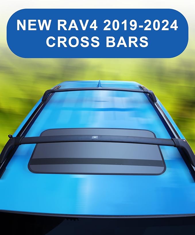 Autekcomma Roof Rack Cross Bars for Toyota RAV4 2019-2025 (Not Fit 2024 LE/Adventure/TRD Off-Road/Hybrid Woodland Edition). Anti-Theft Lock Mechanism Black Matte Aluminum Anti-Corrosion Crossbars