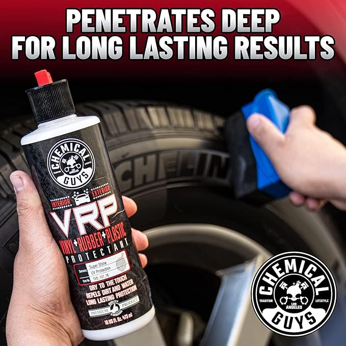 Chemical Guys VRP Vinyl, Rubber, and Plastic Dressing - Tire Dressing, Non-Greasy, Dry-to-the-Touch Shine for Tires, Trim, an