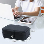 Hatori Travel Jewelry Box, PU Leather Small Jewelry Organizer for Women Girls, Portable Mini Travel Case Display Storage Hold