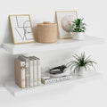 Vivelove Wooden Floating Shelves for Wall 24” x 8”x 1.4”, Solid Wood Shelf with Invisible Brackets, Deep Wall Shelves for Bat