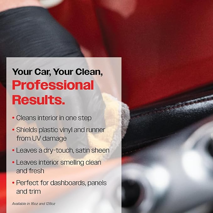 Malco Clean and Shine Interior Car Cleaner and Dressing - Best Interior Car Care to Restore Leather Plastic and Vinyl / 1 Sim