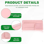 PATIKIL 1 Pcs Car Sun Visor Organizer, 12.8 x 6.5 Inch PU Leather Vehicle Storage Pouch Holder for Sunglasses Card Pen Driver License Car Accessories, Pink