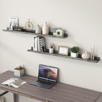 48 Inches Long Floating Shelves for Wall, Solid Pine Wood Picture Ledge Shelves, Wall Shelves with Lips, Nursery Book Shelves