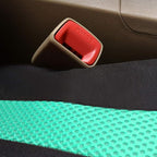 Flying Banner Car Seat Covers 2 Front Seats Mesh Fabric Splicing Polyester Cover Black with Green Color