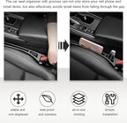 2PCS Car Seat Gap Filler Organizer, PU Leather Crevice Blocker Gap Plug Between Seat and Console, Universal Car SUV Truck Gap Organizer Stop Phone Wallet Keys from Dropping