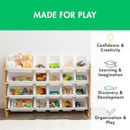 Humble Crew Toy Storage Organizer with 20 Removable Storage Bins for Kids Playroom, 4-Tier Toddler Toy Organization and Stora