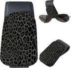 Sunglasses Holder for Car Visor, PU Leather Glasses Clip Organizer, Cute Magnetic Eyeglass Holder for Vehicle Sun Visor, Car Interior Accessory for Women & Men Classic Black Leopard