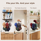 Keebofly Rotating Free Standing Hat Rack & Organizer Stand, 3-Tier Merchandise Display & Tabletop Baseball Cap Organizer Hold