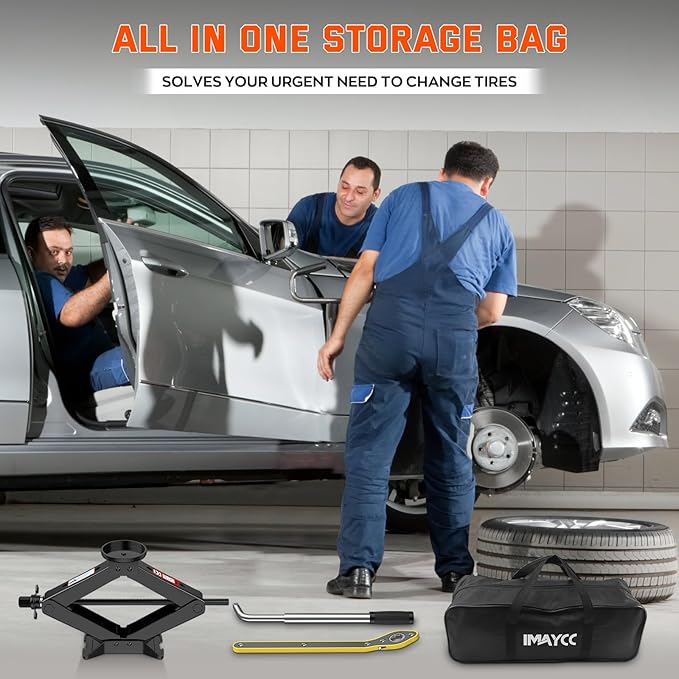 Scissor Jack 3 Ton, 4.1"-18.3" Lifting Car Jack, Heavy Duty Car Jack Kit, Portable Tire Changing kit with Lug Wrench, Tire Ja