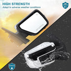 Right Passenger Side Door Mirror Fits 2021-2026 Ford F150 With Power Folding Heated Blind Spot Turn Signal Puddle Light Temperature Sensors Memory Camera Chrome Replace#ML3Z17682FF5YGY(18+1Pins)