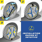MICHELIN Easy Grip Evolution Snow Chains, Set of 2, Compatible with Car, 17/18 inches, High-performance, High-tech Composite 