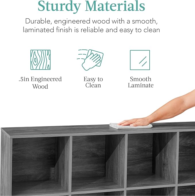 Best Choice Products 8-Cube Storage Organizer, 11in Shelf Opening, Bookcase, Display Shelf, Customizable w/ 3 Removable Back 