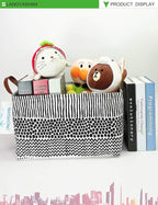 LANGYASHAN Rectangular Storage Bin Collapse Canvas Fabric Cartoon Storage Basket with Handles for Organizing Home Kitchen Boy