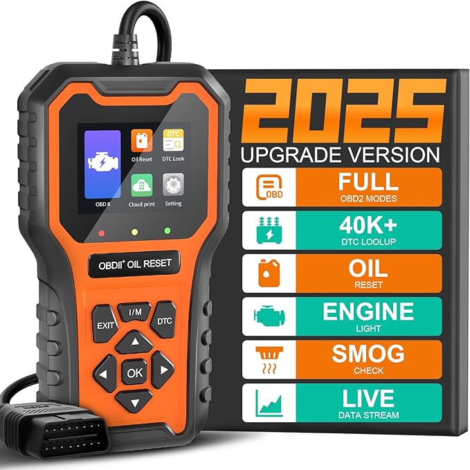 OBD2 Scanner, Code Reader OBDII Scan Tool for Check Engine Light/Oil Light Reset, Fast and Accurate Fault Diagnostic Scan Tool