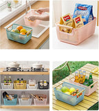 AJIODA Metal Mesh Steel Basket, Medium Wire Storage Organizer Basket Multi-function Hanging Kitchen Basket with Wood Handle f
