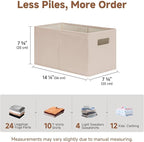 StorageWorks Fabric Storage Bins for Shelves, Closet Organizers and Storage Baskets, Collapsible Storage Bins with Cutout Han
