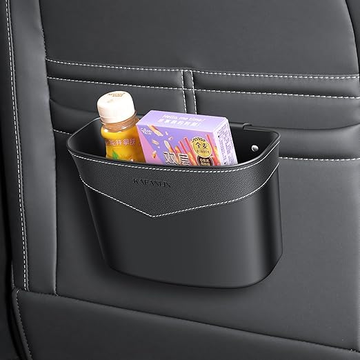 Car Trash Can Mini Trash Bin Garbage Organizer with Plastic Trash Bag Automotive Small Garbage Bin for Home Office Auto Vehicle Car Door Front Back Seat Storage Accessories (clip on trash can)
