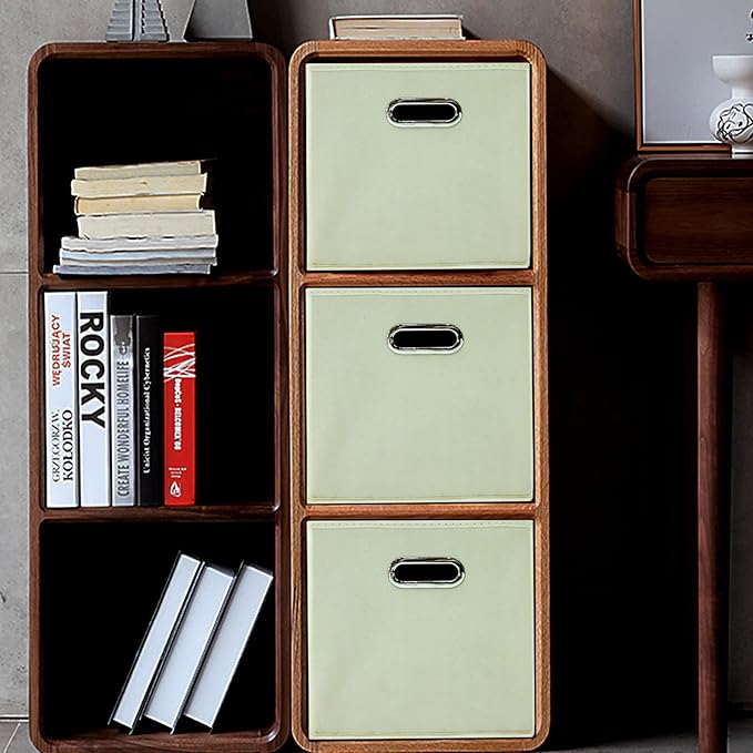 STOREONE Fabric Storage Bins Cubes Baskets Containers-(11X11X11) with Dual Handles Cube Storage Organizer Bins for Shelf Clos