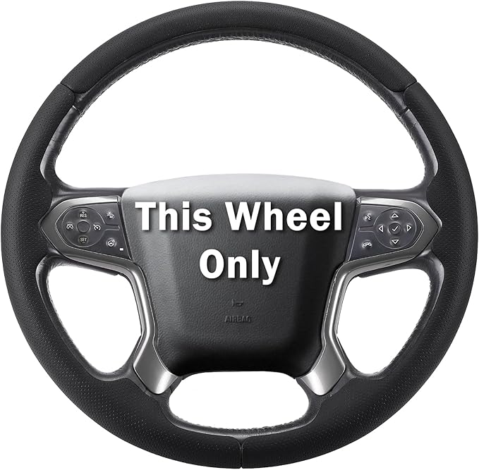 Steering Wheel Cover for Chevy Silverado 1500 2014-2018/2500 2500HD 3500 3500HD 2015-2019/ 4500HD 5500HD 6500HD 2019-2024/ Suburban Tahoe 2015-2020/ Colorado 2015-2022/ Traverse 2018-2023 Chevrolet