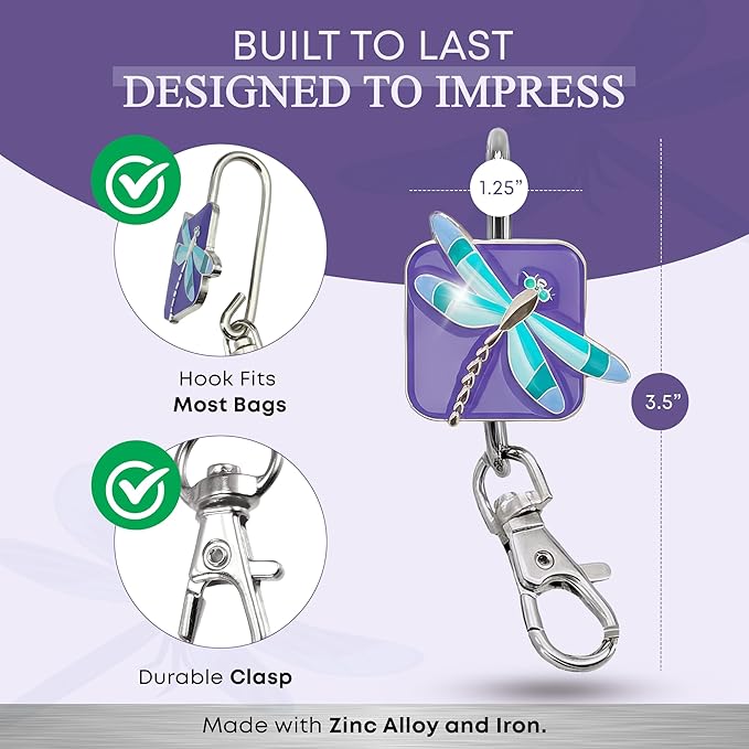 Women’s Bag Charm Key Finder, Car Keychain Hook, Cute Purse Organizer & Tote Bag Accessories, Gifts for Mom - Original