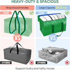 BALEINE 4-Pack Oversized Moving Bags with Reinforced Handles, Heavy-Duty Storage Tote for Clothes, Moving Supplies (Light Gre