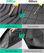for Mustang Mach E Floor Mats & Cargo Liner 2021–2026, Custom Fit All Weather TPE Car Mats for Mach E Accessories, 1st & 2nd Row Heavy-Duty Black Floor Liners for Ford Mustang Mach-E by DiffCar