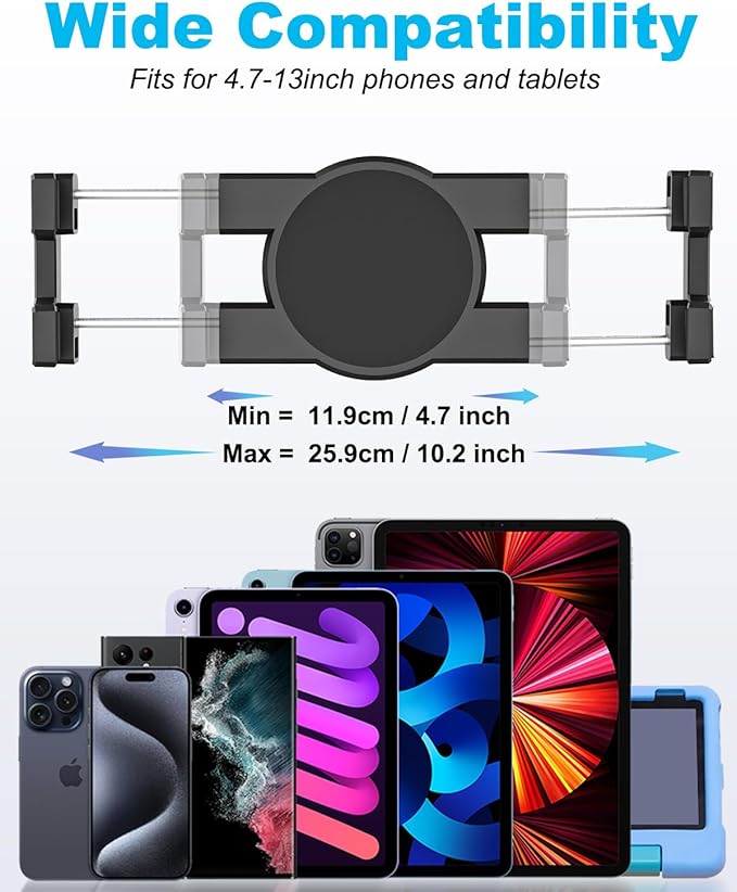 Car CD Slot Tablet Mount Holder for 4.7"-13" Phone & iPad Ultra Sturdy CD Player Car Tablet Holder Stand with 360° Rotation, Compatible with iPad Pro/Air/Mini, Galaxy Tabs, iPhone, Tablets