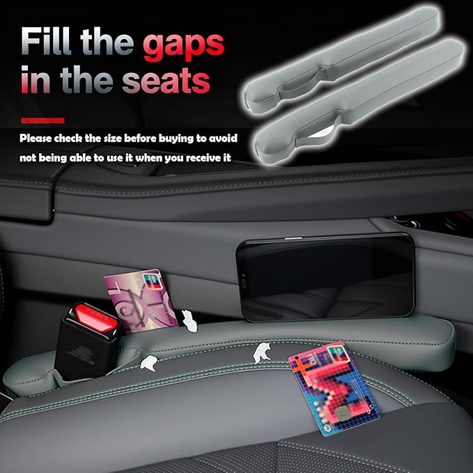 Aokdom 2026 2PCS Upgraded Car Seat Gap Filler with Fixing Ring,Elastic Car Gap Filler to Avoid Dropping Cell Phones/Keys,Essential Cars Gaps Seat Fillers Cars Accessories (Sage Green)