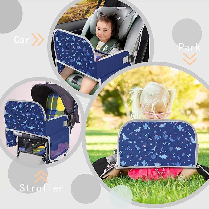 MENZOKE Kids Travel Tray for Toddler Car Seat, Toddler Gift for Boy Activities with Dry Erase Board & iPad Holder Stand, Road