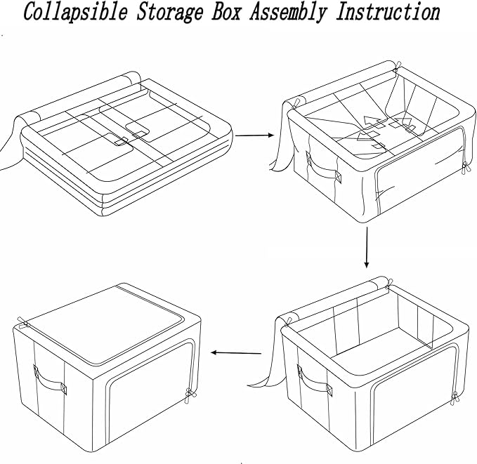 FHSQX 2 Pack Clear Window Storage Bins Foldable Fabric Storage Bins Boxes for Clothes Stackable Box Organizer Set with Carryi