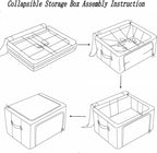 FHSQX 2 Pack Clear Window Storage Bins Foldable Fabric Storage Bins Boxes for Clothes Stackable Box Organizer Set with Carryi