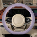 Nappa Leather Purple D Shape Steering Wheel Cover, Advanced Microfiber Leather Non-Slip Breathable Fabric, Warm in Winter and