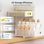 Pull-out Under Kitchen Sink Organizer, Metal Functional Under Sink Organizer, Height Adjustable Under Bathroom Sink Organizer