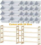 SpaceAid Large Toy Storage Organizer with 24 Bins and 3 Shelves, Toy Organizers Storage Bookshelf, Kids Bin Shelf Box Bookcas