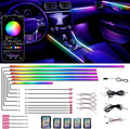 Acrylic Interior Car LED Strip Lights, Dreamcolor 18-in-1 Car Ambient Lighting Kit, with APP Control, 622 LED Fiber Optic Strip Lights for Cars, Supports Neon Sync with Music DIY Mode.