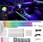 Acrylic Interior Car LED Strip Lights, Dreamcolor 18-in-1 Car Ambient Lighting Kit, with APP Control, 622 LED Fiber Optic Strip Lights for Cars, Supports Neon Sync with Music DIY Mode.