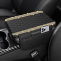 NBTEPEM Bling Car Center Console Cover, Leather Car Arm Rest Cover Cushion with 2 Storage Bags, Universal Auto Armrest Protector, Bling Accessories Interior for Most Vehicles(Gold Champagne Diamond)